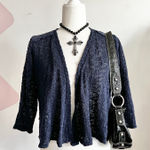 Style‎ & Co Navy Blue Sheer Open Cardigan, Boho Casual Minimalist Classic Medium Photo 0