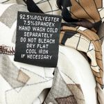 Lapis Womens Top Size L Brown Beige Abstract Draped Boho Artsy Retro Office Size L Photo 6