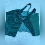 AQUA Velvet Dark Green Crop Top Photo 4
