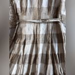 Gal Meets Glam  Gayle Wrap Dress Checkered
Linen Short Sleeve Tan NWT Size 2 Photo 13
