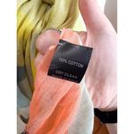 None Women's Boho Lightweight Colorful Cotton Scarf Green Orange Abstract Artsy Funky Photo 2