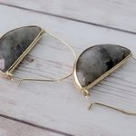 Stone & Gold Tone Large Dangle Earrings for Pierced Ears Photo 4