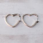 Tilted Heart Earrings Rose Gold Tone 1" Photo 4