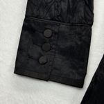 Free People  Blazer Jacket Textured Open Front Fitted Black‎ Size 10 Photo 7