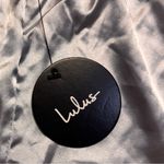 Lulus Sweetest Dreams Silver Satin Ruffled Pajama bottoms Size: Small NWT Photo 6