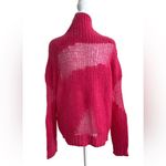 IRO  mohair & wool hot pink distressed turtleneck sweater Photo 7