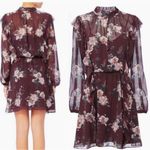 Intermix  100% silk body mini brown floral dress NWT Photo 2