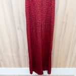 Worthington Womens Wide Leg Jumpsuit Size 16 Red Black Sleeveless Wrap Goth Glam Romantic Photo 2