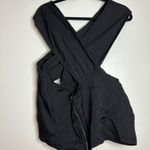 Pretty Little Thing Plus Black Woven Cross Over Zip Front Bodysuit Top Size 26 Photo 5