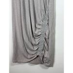 Sundry  Short Tan Neutral T Shirt Dress Large jersey knit Stretch Ruching Crew Photo 3