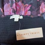 Boutique Empire Waist Babydoll Pink & Black Foral Crop Top Women’s XL Smocked Photo 7