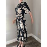 H&M  Button Down Maxi belt Shirt Dress Small Pale Floral Print Stretch Waist #14 Photo 12