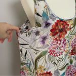 Francesca's Tunic Swim Coverup Floral Botanical Criss Cross Asymmetrical Sheer Photo 4