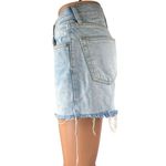 ZARA  Blue Light Wash High Rise Raw Hem Frayed Cut Off Denim Jean Shorts Size 2 Photo 1