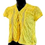 Urban Outfitters  O Simone Yellow Sheer Button-Up Blouse - Size Medium - NWOT Photo 3