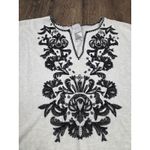 Chico's Black White Batwing Sleeve Contrast Embroidered Poncho Top L/XL Size L Photo 1