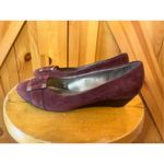Dana Buchman  Alexandria Aubsde Suede Leather Buckle Wedge Heel Women's Sz 8.5M Photo 1