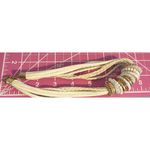 White Faux Braided Leather Multi Strand Necklace Rings Beads Gold Tone Adj 19" Photo 5