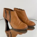 J.Crew Camel Light Brown Leather Lexington Dual Zip Casual Heeled Ankle Booties Photo 1