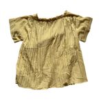 Mystree Women's Babydoll Embroidered Blouse Flowy Peasant Mustard Yellow Size Large Photo 3