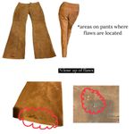 VINTAGE 1980'S TAN SUEDE FLARE LEG PANTS (S) Photo 11
