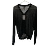 Elan  Silver Sheer Knitted Zip Up
Cardigan(Size Small) Photo 2