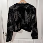 Vintage Notions Evening Velvet Bolero Women's Large Black/Silver Silver Photo 1