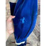 maxi dress velvet blue lace gothic formal Size 12 Photo 10