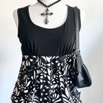 Black Floral Babydoll Top, Y2K Cottagecore Grunge Fairycore Medium‎ Photo 0