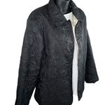 VTG 90s Silkland 100% Silk Quilted Jacket Floral Stitching Satin Women’s L NWT Black Size L Photo 1