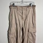American Eagle Wideleg Cargo Pant Women 4 Long Tan Pocket Grunge Baggie Stretch Photo 2