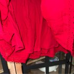 Day + Moon Tiered ruffle lace skirt high rise preppy loveshackfancy embroidered Red Photo 6