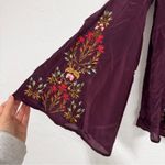 Sundance Purple Silk Embroidered Boho Bell Sleeve Blouse Womens S Peasant Shirt Photo 4