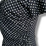 Talbots  XS Black White Polka Dot Faux Wrap Vneck Short Sleeve Top New With Tags Photo 2