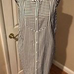 Old Navy Womens Shirt Dress Size S White & Blue Striped Button Up Sleeveless GG Photo 0