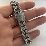 CZ Link Chain Bracelet for Men Women Streetwear Punk Hip Hop Unisex Style Gold Photo 4