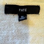 Fate Striped Colorblock Cozy Knit Sweater Cream Tan Navy XL Blue Photo 1