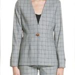 Ted Baker London Women's Title Rista Check Blazer Jacket Size 2 (US 6) Gray Photo 0