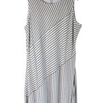 Misook  Mixed Stripe Sleeveless Knit Midi Dress White Black Sz XL NWT Photo 0