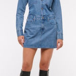 Abercrombie & Fitch  Long Sleeve Denim Shirt Dress Size M Photo 0