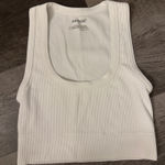 Garage  White Ribbed Tank Top Photo 0