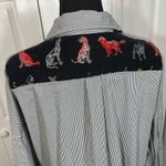 VILAGALLO Miller Striped Button Down Blouse Size M Photo 4