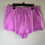 Free People ✨  Mirella Drawstring Shorts Linen Blend Pink Purple Small Photo 2