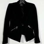 J.Crew Zara Black Fitted Blazer with Gold Zippers Women’s Size M Photo 1