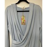 OGL Surplice Ruched Pullover Hoodie Baby Blue Size 2XL NWT Wrap Top Work Office Photo 3
