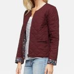 Anthropologie Reversible Bomber Quilted Burgundy Floral Women's Jacket NWT Pink Photo 3