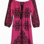 Max edition  Boho Peasant Dress – Size Medium – Purple & Black Floral Paisley Photo 0