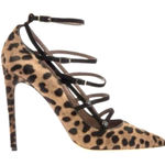 TABITHA SIMMONS Leopard Print High Heel Size US 8 Excellent Condition Black Photo 0