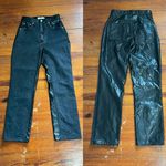 Abercrombie & Fitch Abercrombie denim faux leather curve Love Ultra High Rise Ankle Straight Jean 0R Photo 1
