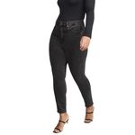 Good American High Rise Good Curve Deco Yoke Skinny Jeans Black-8/29 Photo 1